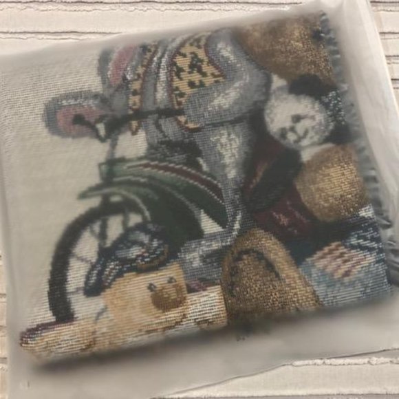 🔵 NEW & Vintage - Baby Toys Animal Woven Tapestry Throw Blanket Afghan - Rare - Picture 4 of 4